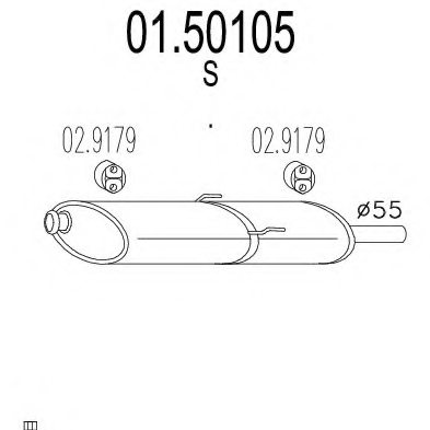 MTS 01.50105 Middle Silencer